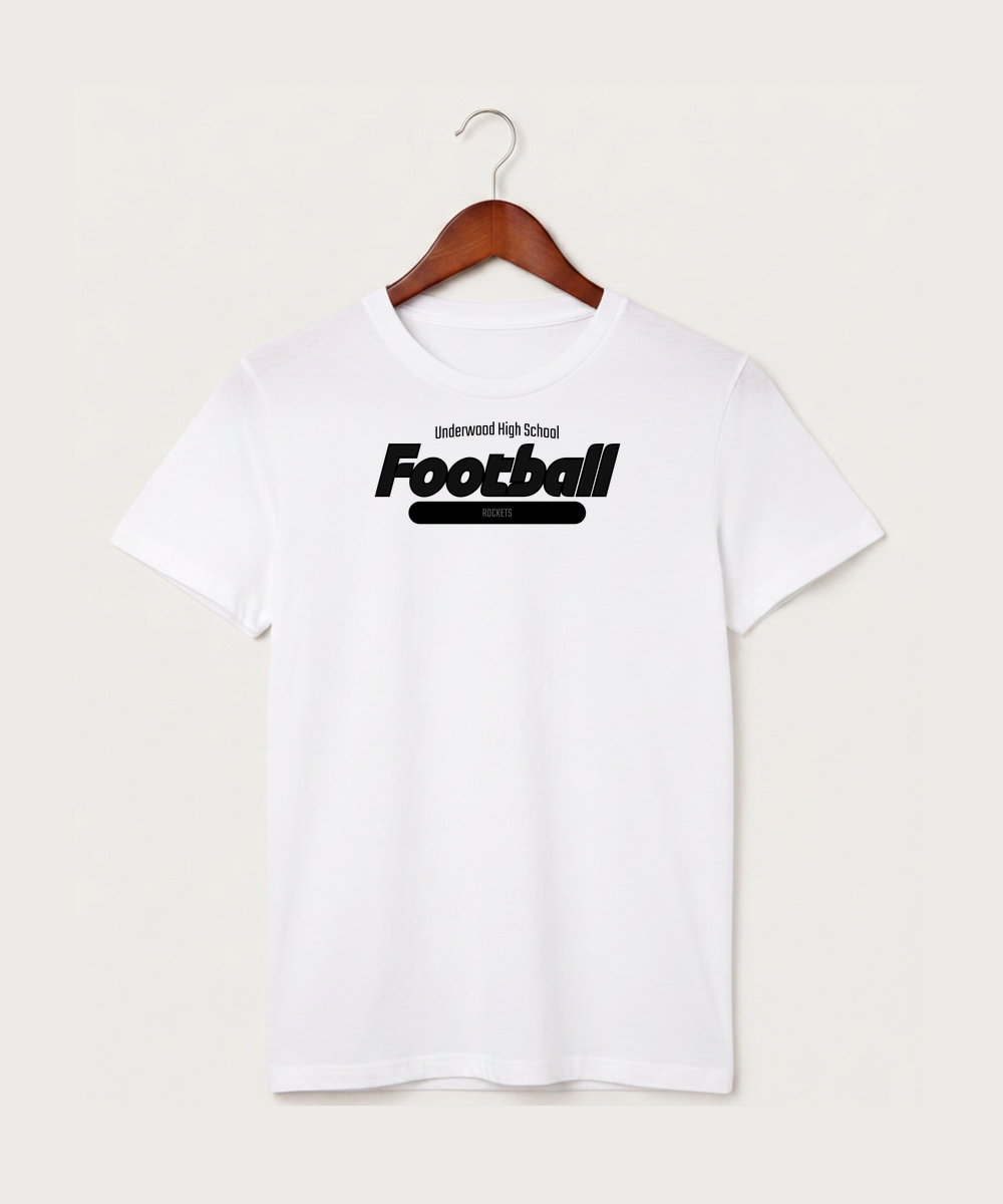 Underwood High School Football (Boys) - White T-Shirt - Full Front