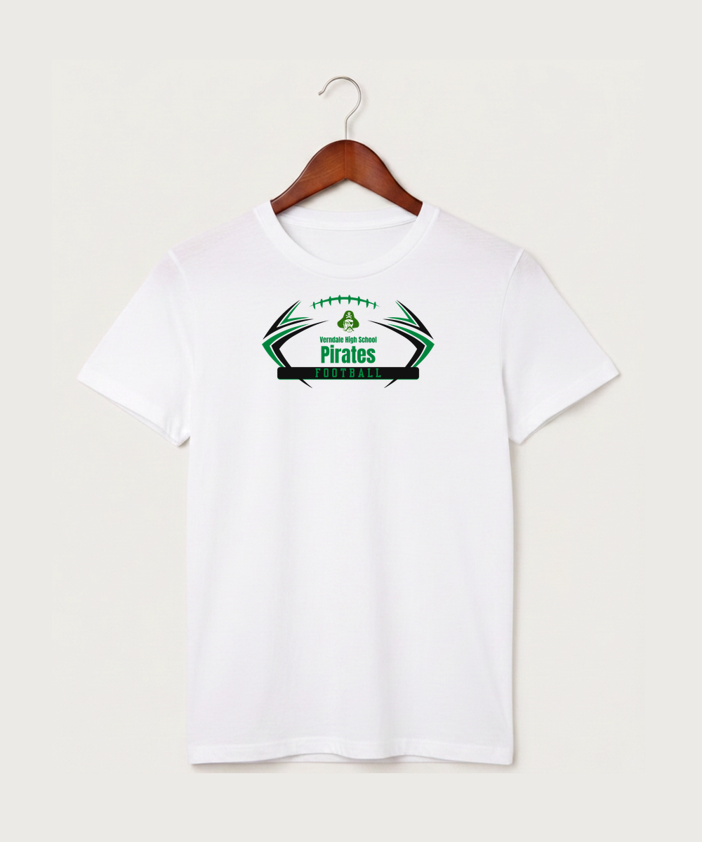 Verndale High School Football (Boys) - White T-Shirt - Full Front