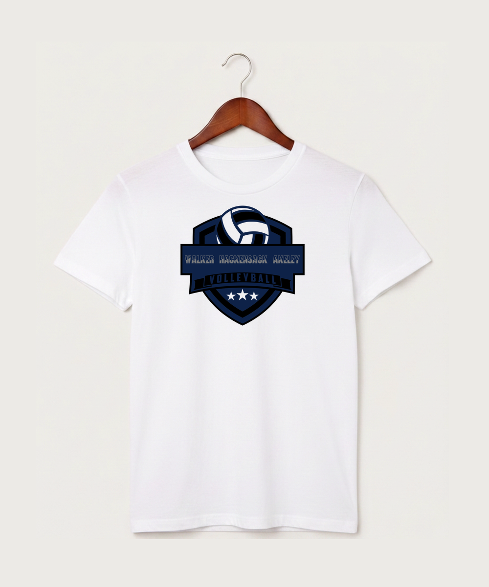 Walker Hackensack Akeley Volleyball (Girls) - White T-Shirt - Full Front