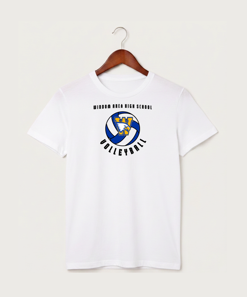 Windom Area High School Volleyball (Girls) - White T-Shirt - Full Front