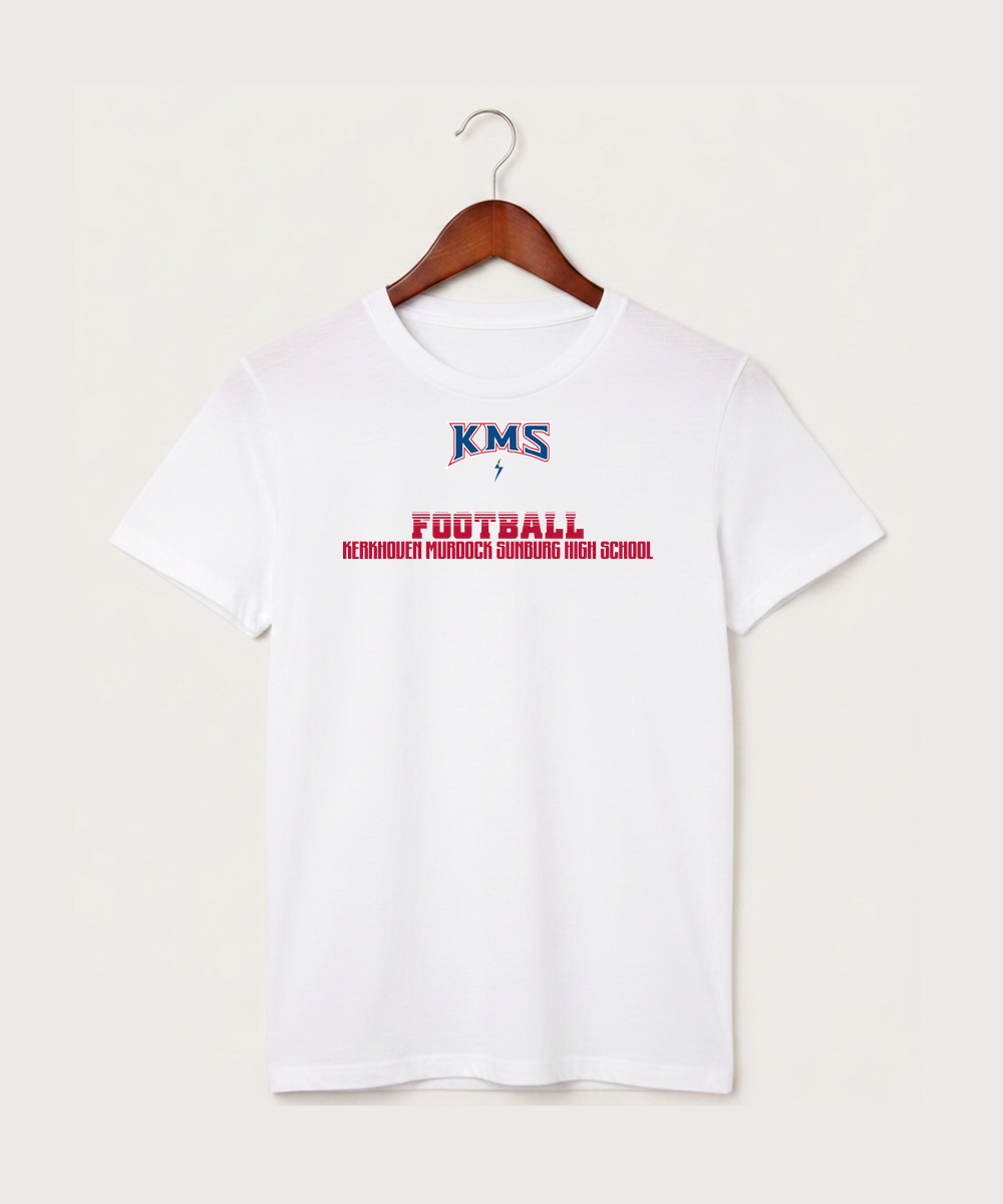 Kerkhoven-Murdock-Sunburg High School Football (Boys) - White T-Shirt - Full Front