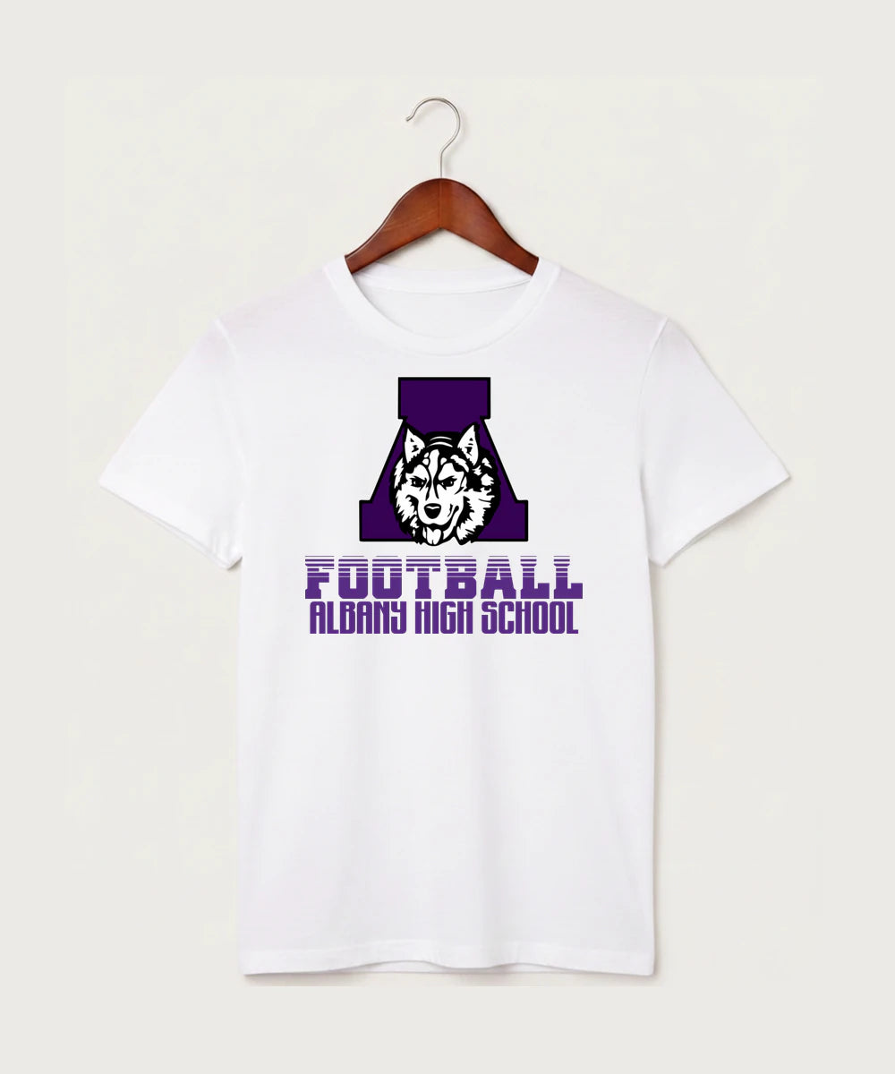 Albany High School Football (Boys) - White T-Shirt - Full Front