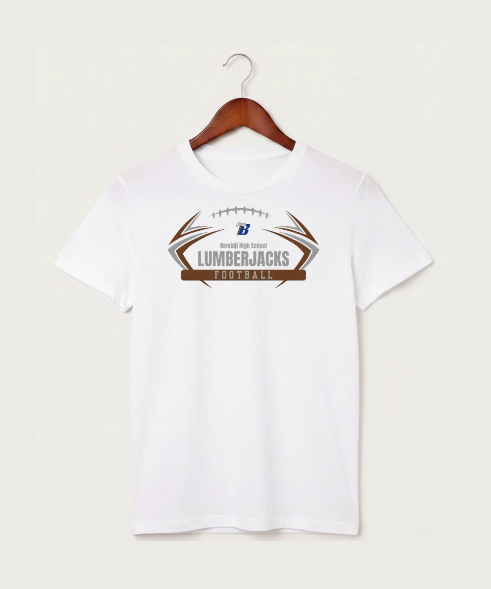 Bemidji High School Football (Boys) - White T-Shirt - Full Front