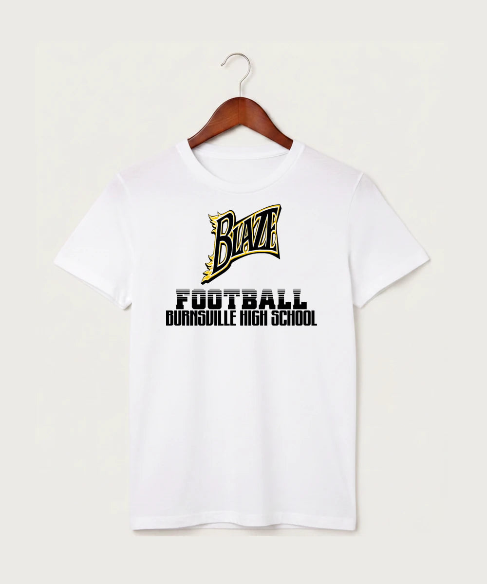 Burnsville High School Football (Boys) - White T-Shirt - Full Front