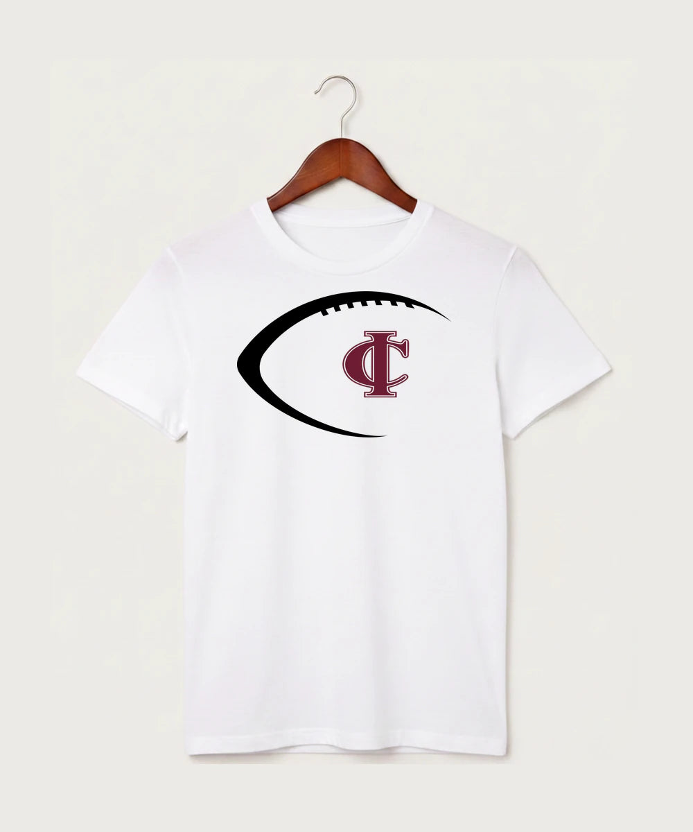 Crosby Ironton High School Football (Boys) - White T-Shirt - Full Front