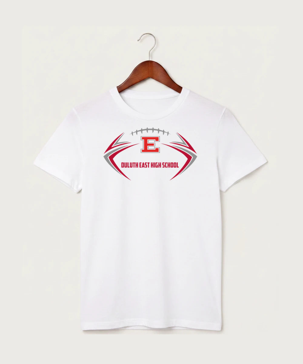 Duluth East High School Football (Boys) - White T-Shirt - Full Front