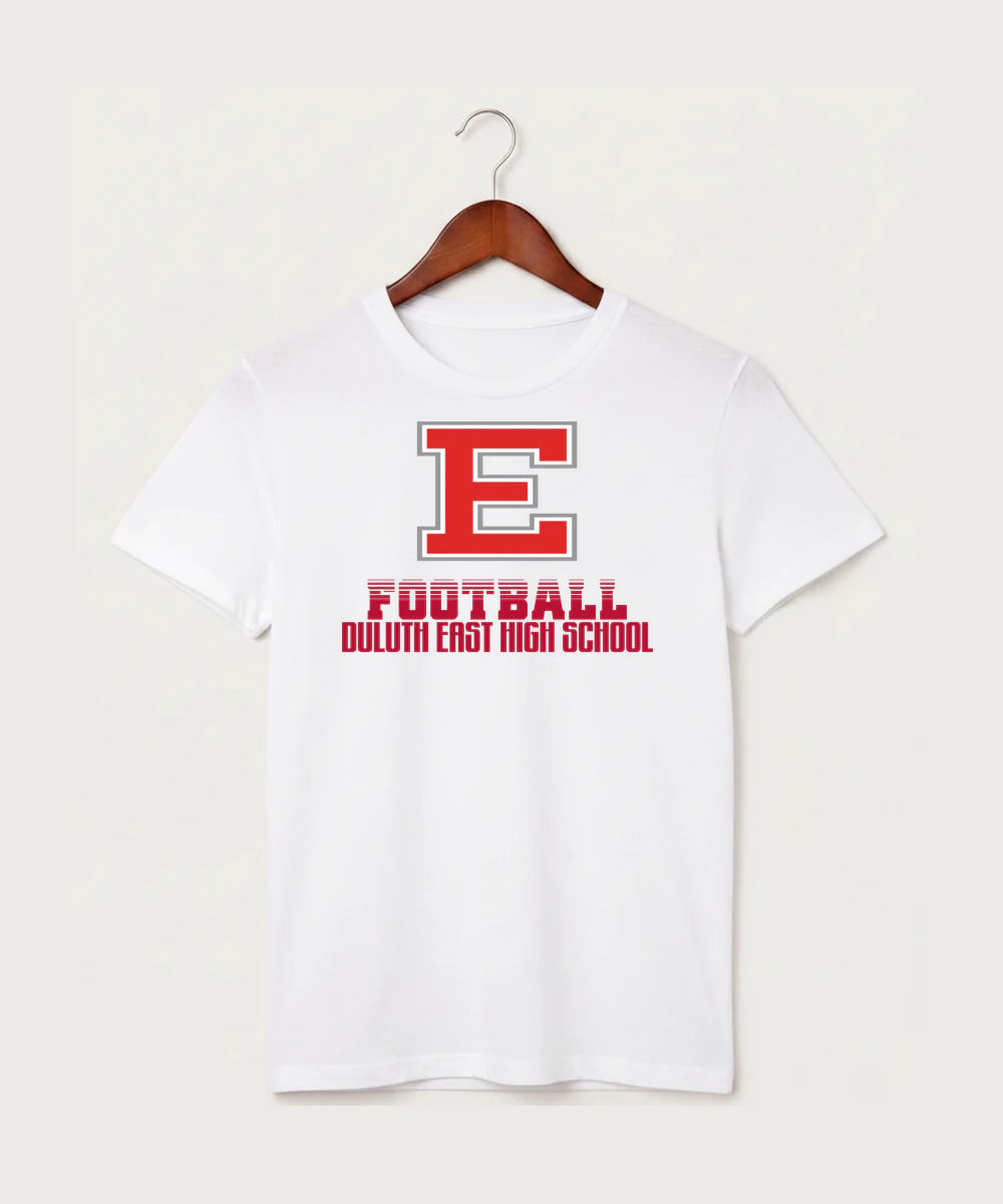 Duluth East High School Football (Boys) - White T-Shirt - Full Front