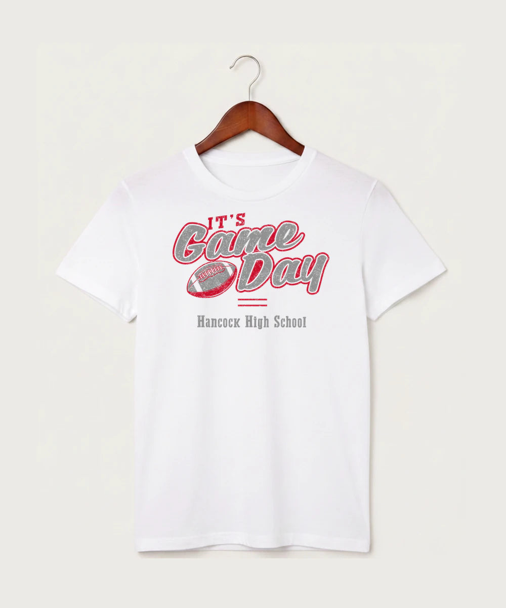 Hancock High School Football (Boys) - White T-Shirt - Full Front