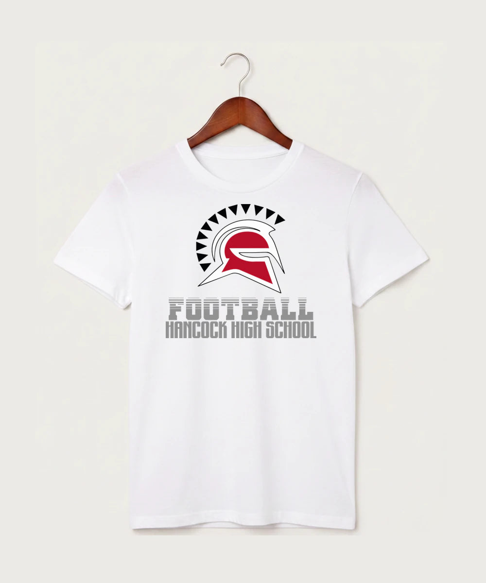 Hancock High School Football (Boys) - White T-Shirt - Full Front