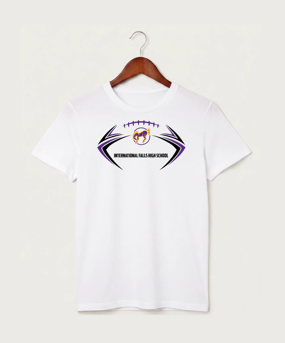 International Falls High School Football (Boys) - White T-Shirt - Full Front