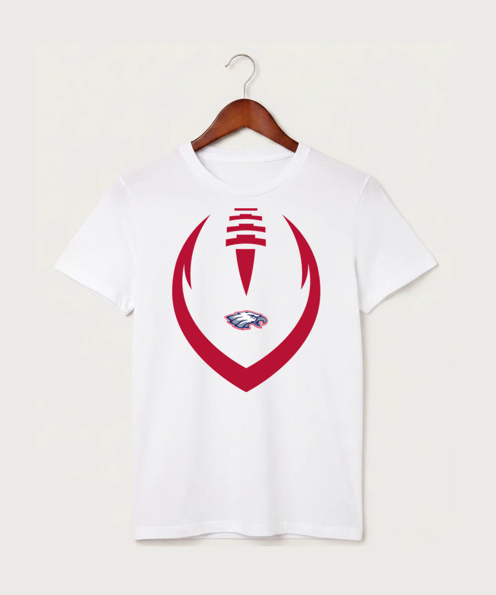 Pequot Lakes High School Football (Boys) - White T-Shirt - Full Front