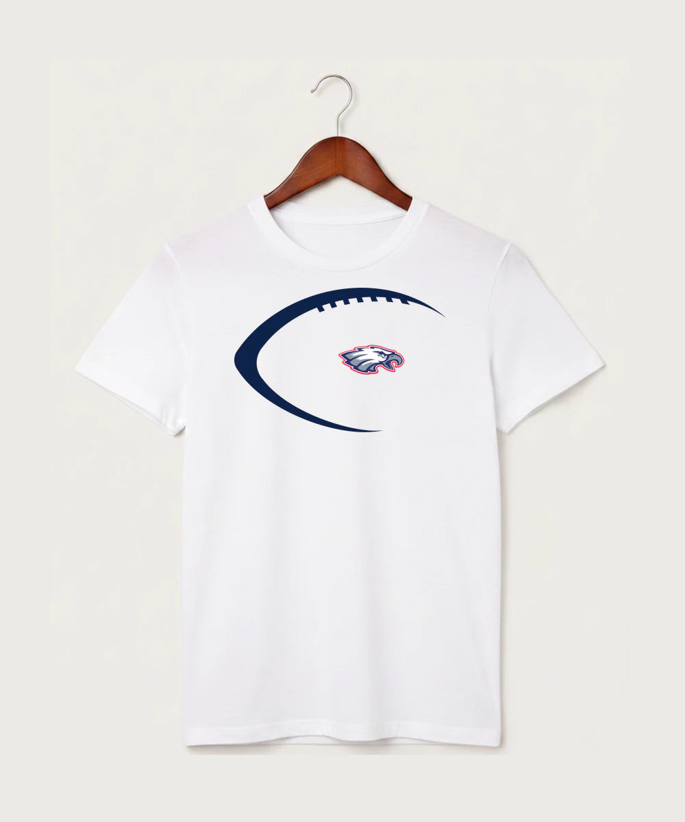 Pequot Lakes High School Football (Boys) - White T-Shirt - Full Front
