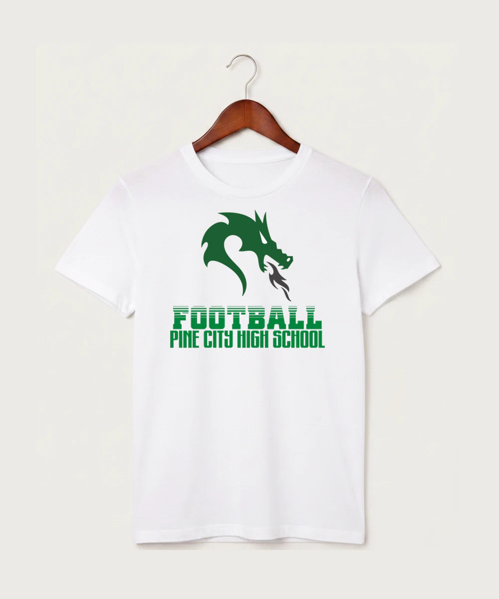 Pine City High School Football (Boys) - White T-Shirt - Full Front