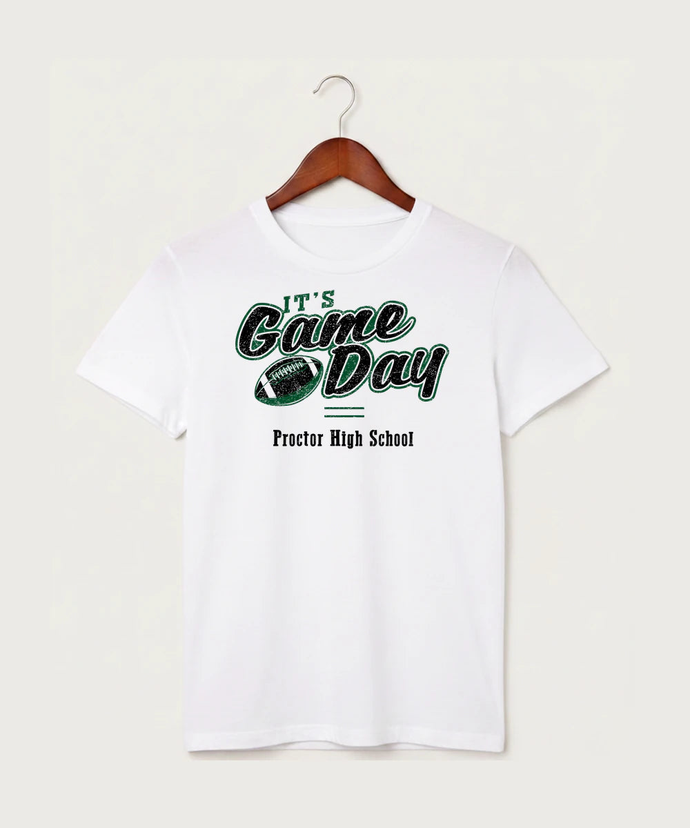 Proctor High School Football (Boys) - White T-Shirt - Full Front