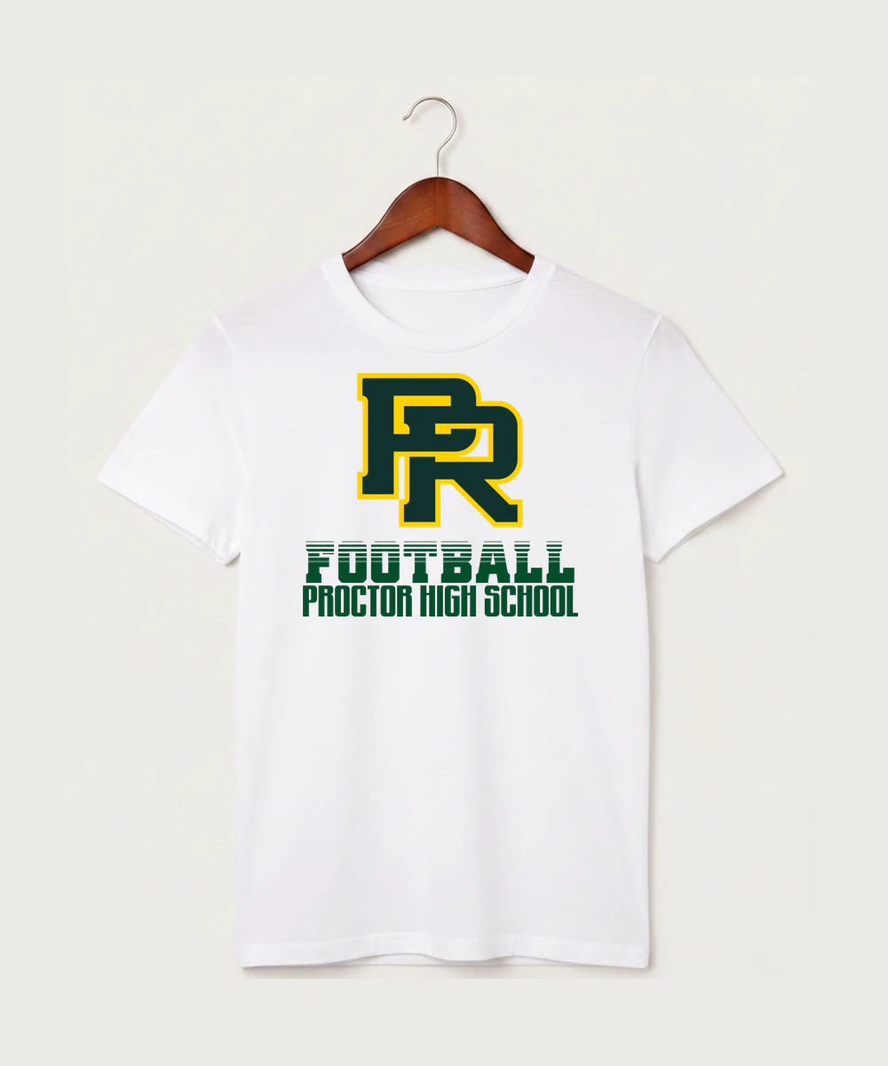 Proctor High School Football (Boys) - White T-Shirt - Full Front