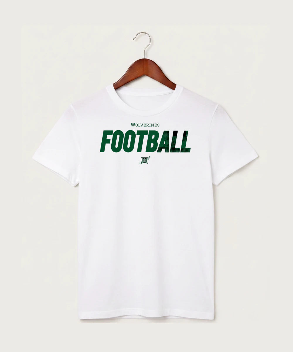 Rock Ridge High School Football (Boys) - White T-Shirt - Full Front