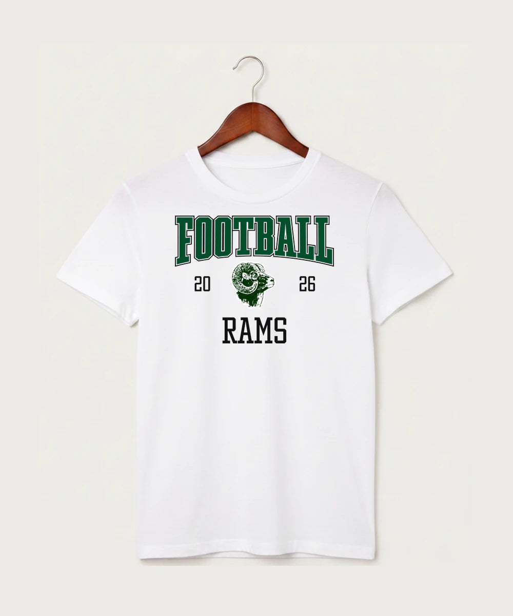 Roseau High School Football (Boys) - White T-Shirt - Full Front