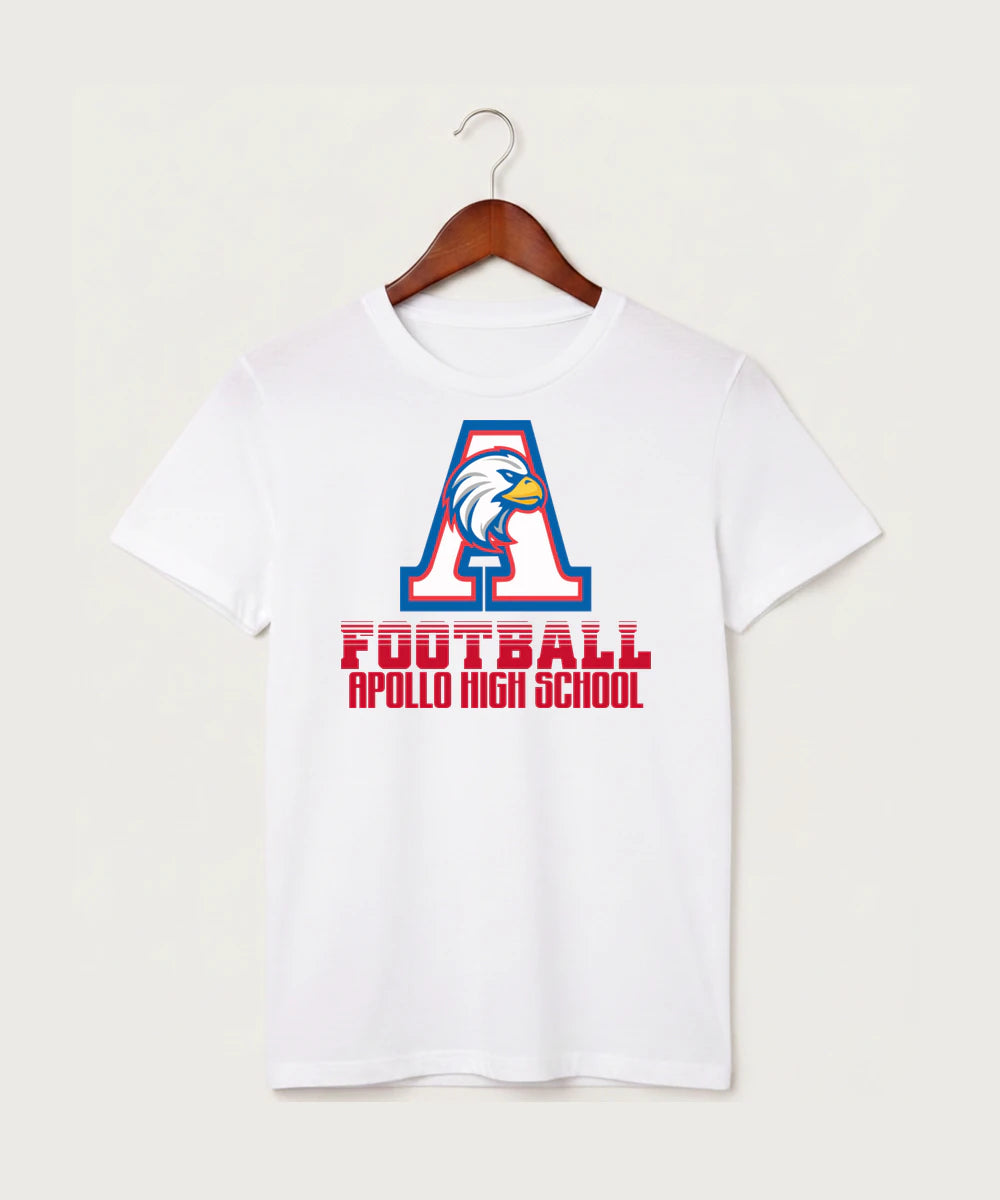 Apollo High School Football (Boys) - White T-Shirt - Full Front