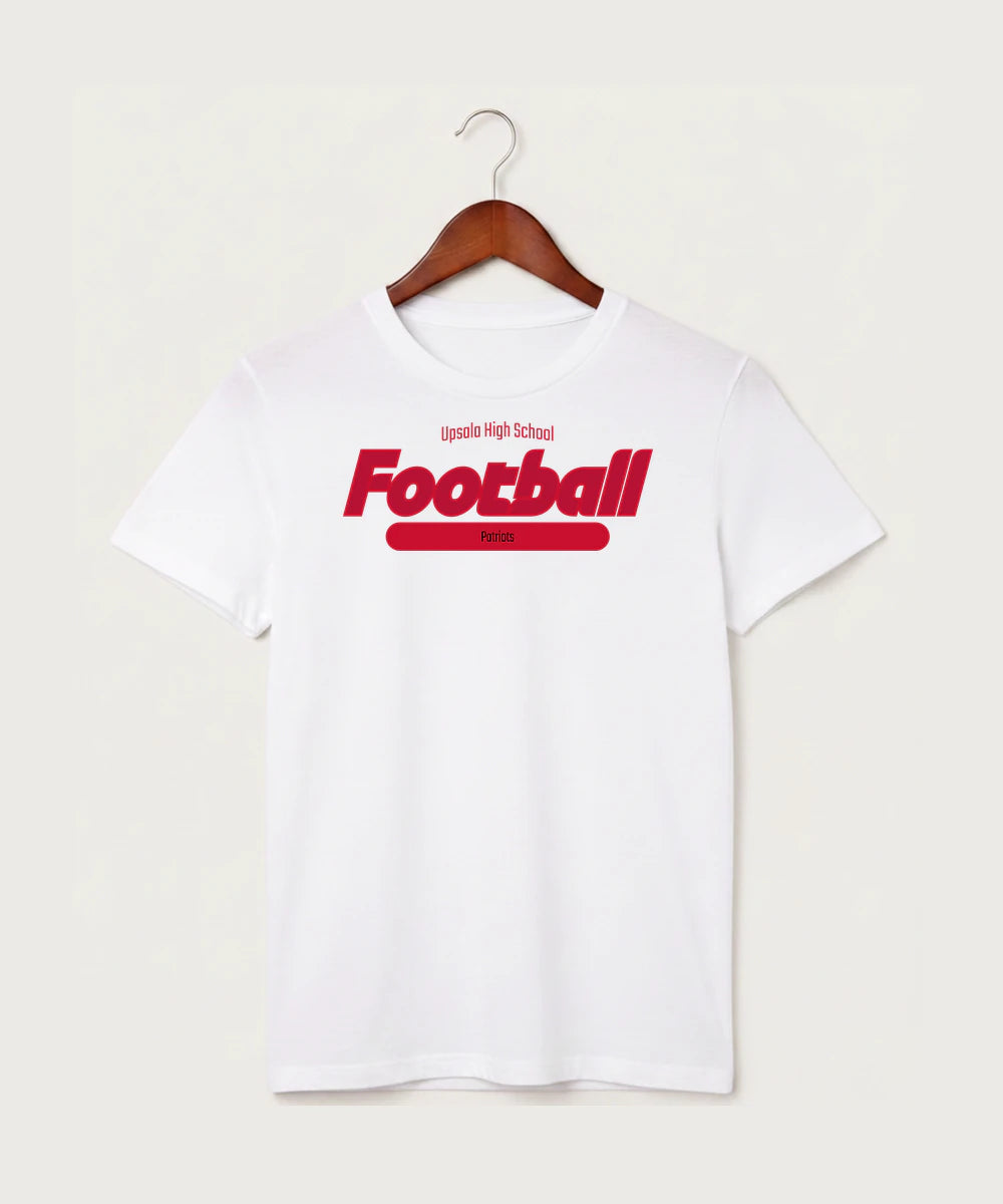 Upsala High School Football (Boys) - White T-Shirt - Full Front