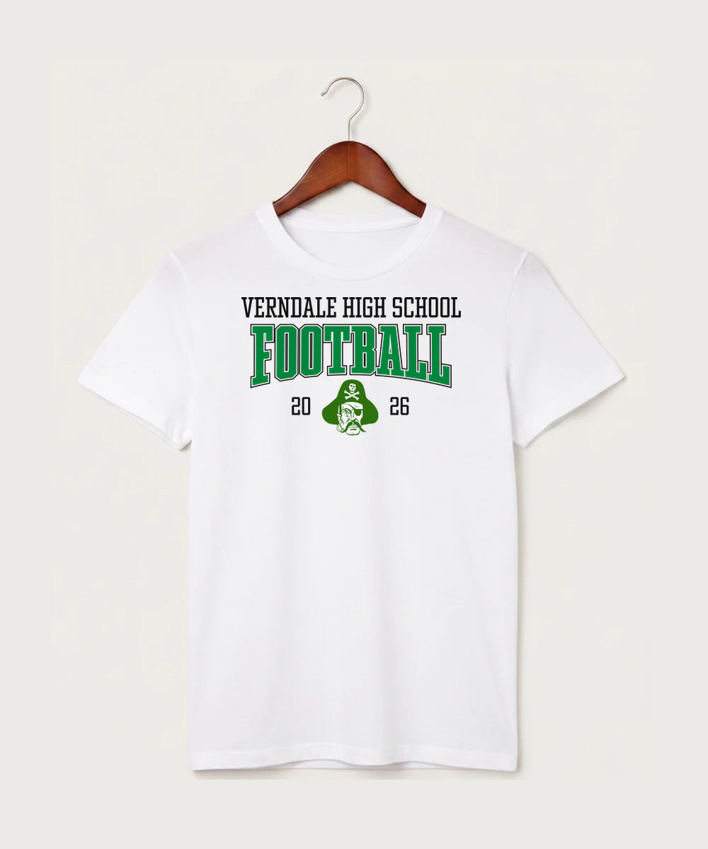 Verndale High School Football (Boys) - White T-Shirt - Full Front