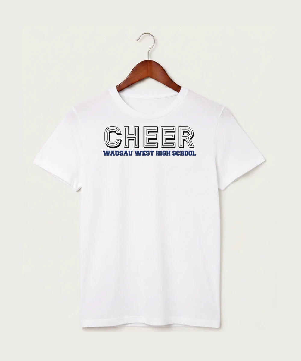 Wausau West High School Cheer - White T-Shirt - Full Front