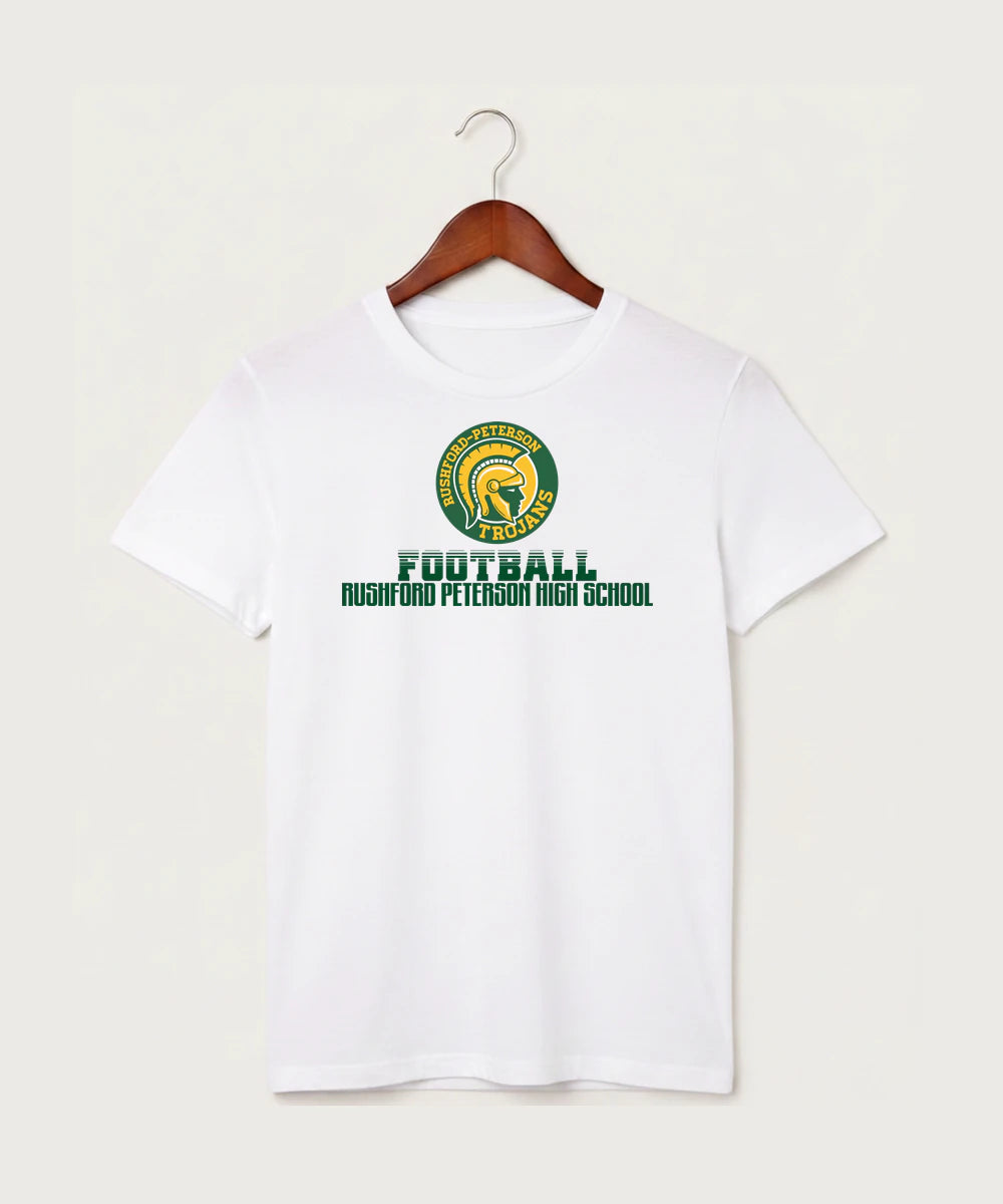 Rushford Peterson High School Football (Boys) - White T-Shirt - Full Front
