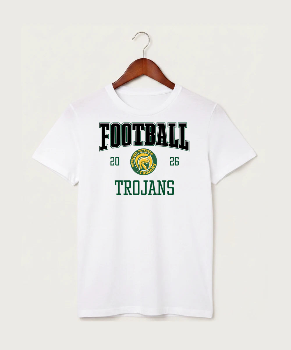 Rushford Peterson High School Football (Boys) - White T-Shirt - Full Front
