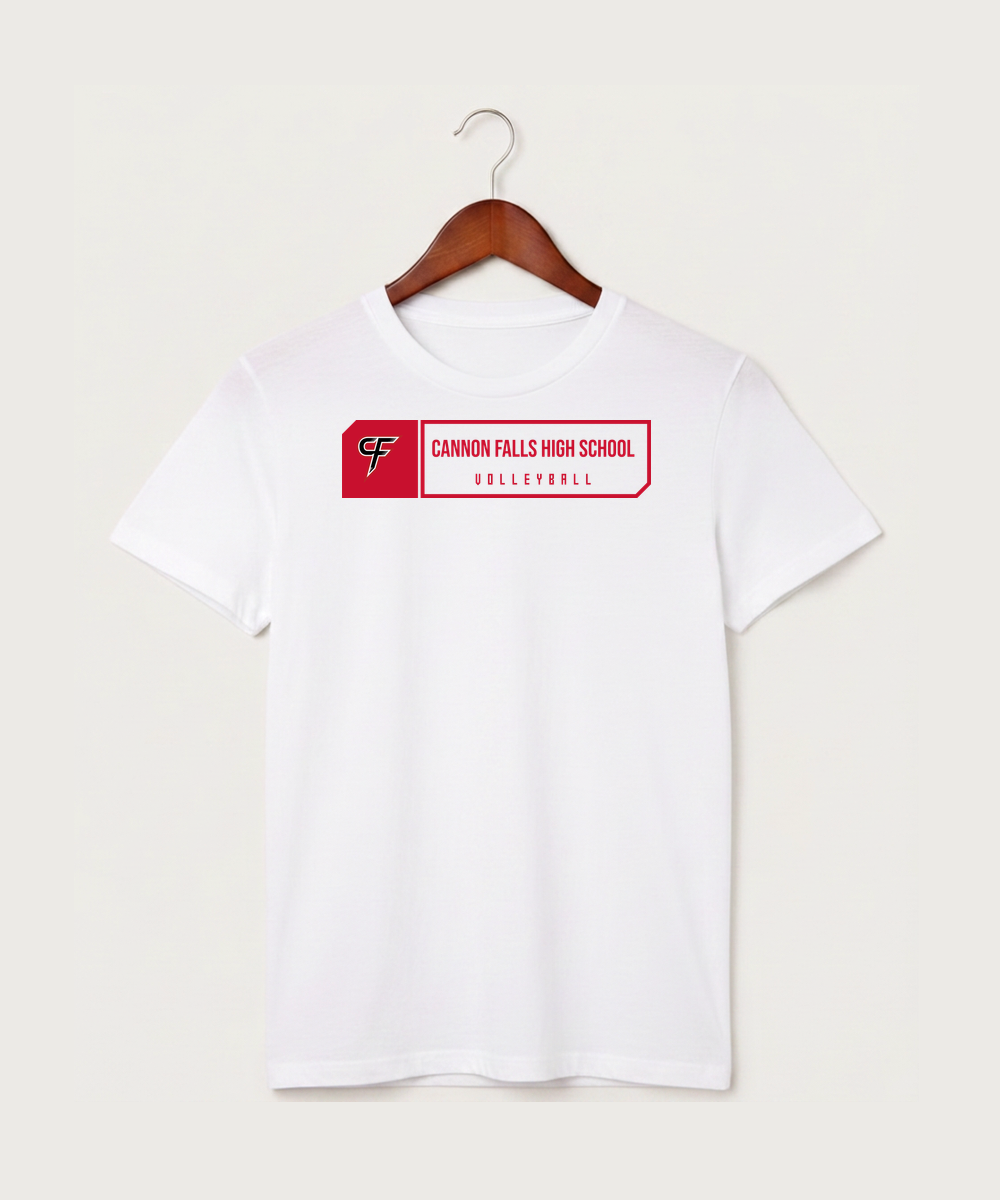 Cannon Falls High School Volleyball (Girls) - White T-Shirt - Full Front