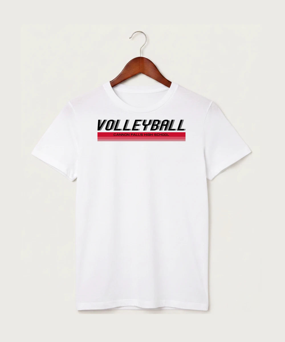Cannon Falls High School Volleyball (Girls) - White T-Shirt - Full Front
