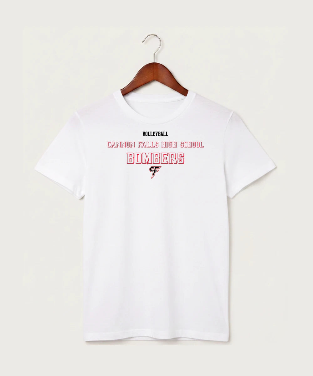 Cannon Falls High School Volleyball (Girls) - White T-Shirt - Full Front