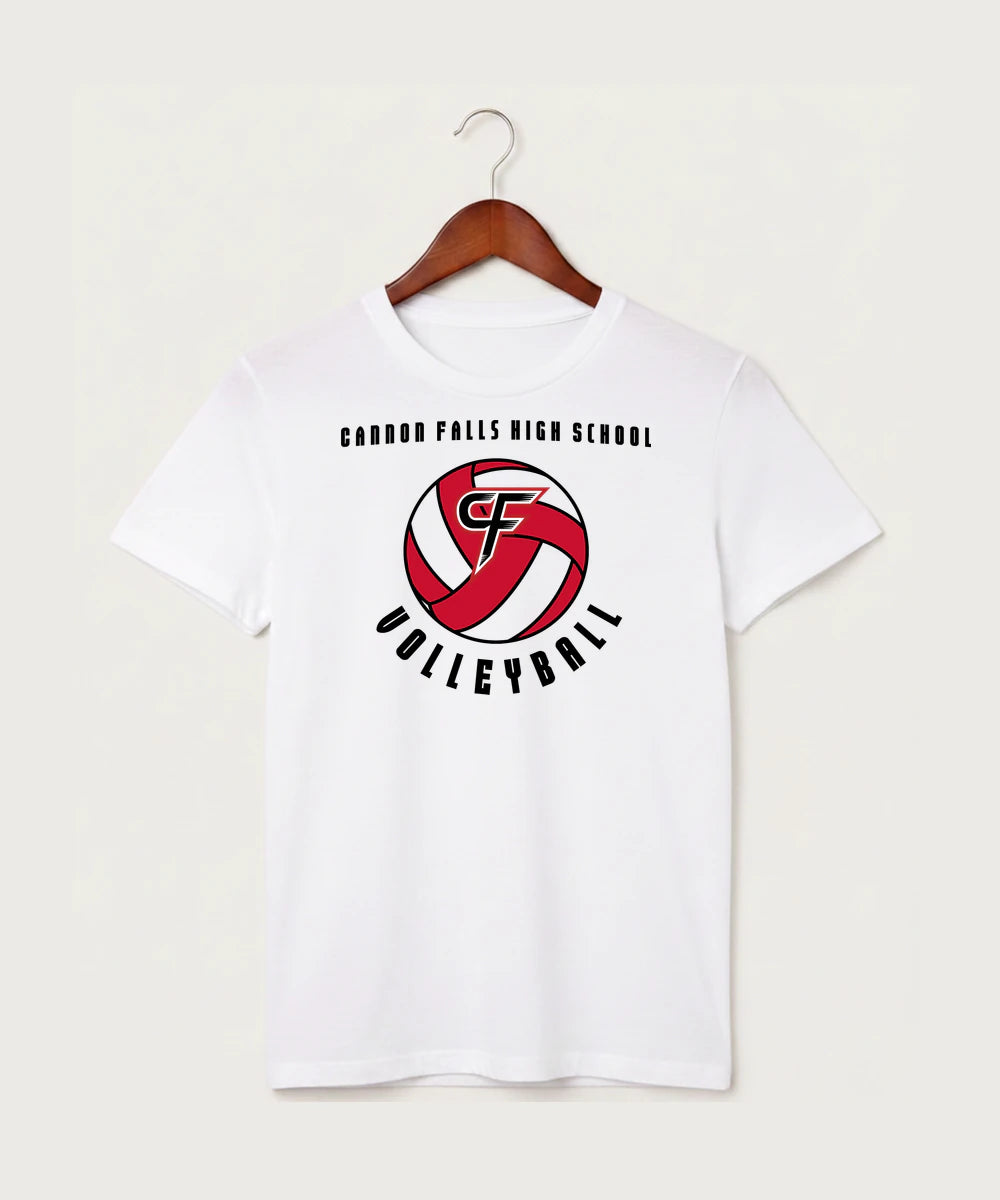 Cannon Falls High School Volleyball (Girls) - White T-Shirt - Full Front