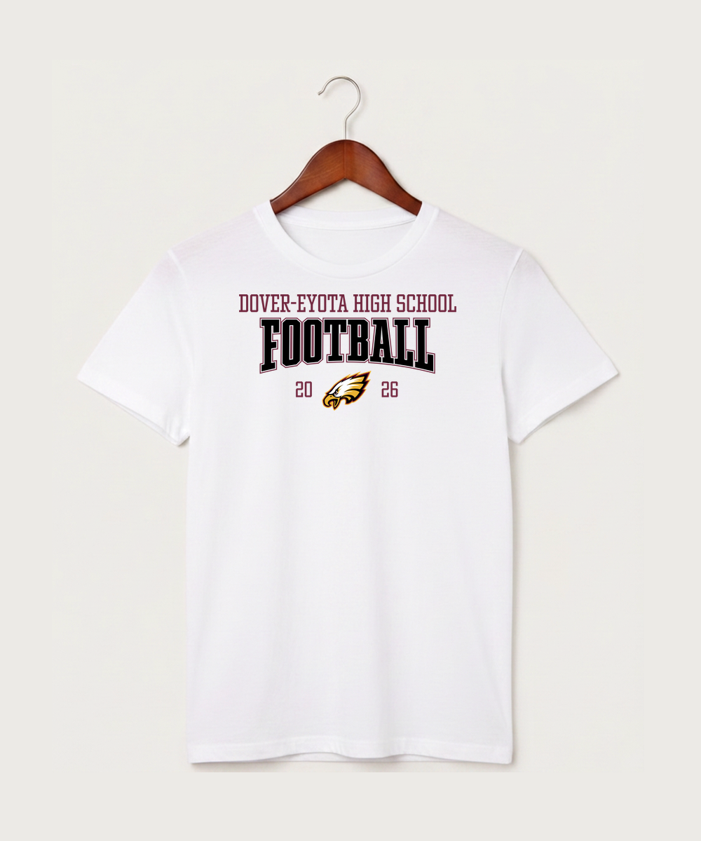 Dover-Eyota High School Football (Boys) - White T-Shirt - Full Front