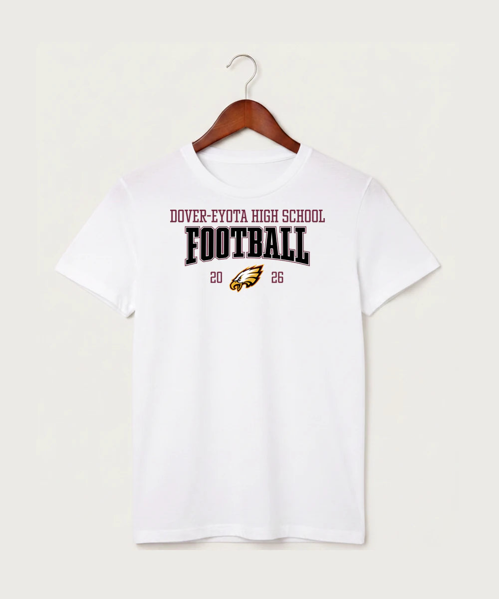 Dover-Eyota High School Football (Boys) - White T-Shirt - Full Front
