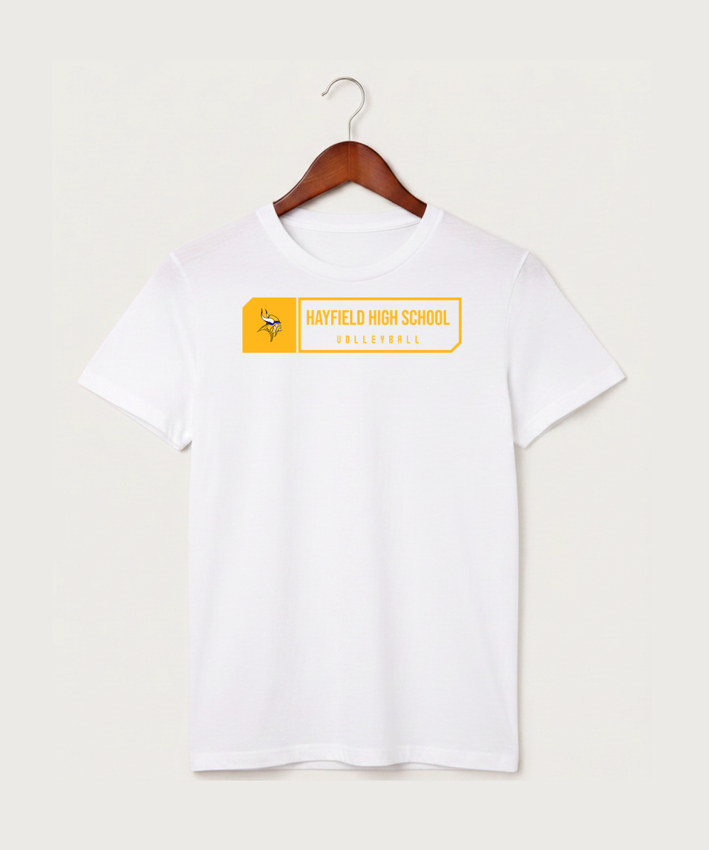 Hayfield High School Volleyball (Girls) - White T-Shirt - Full Front