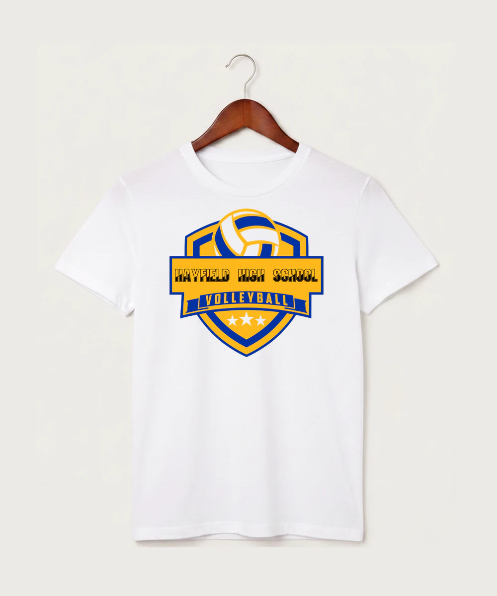 Hayfield High School Volleyball (Girls) - White T-Shirt - Full Front