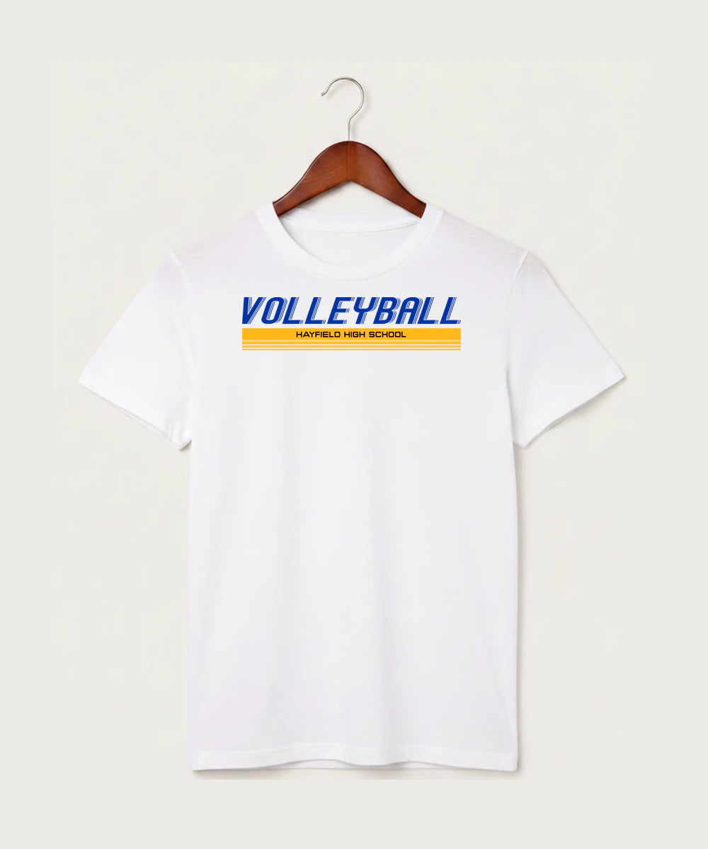 Hayfield High School Volleyball (Girls) - White T-Shirt - Full Front