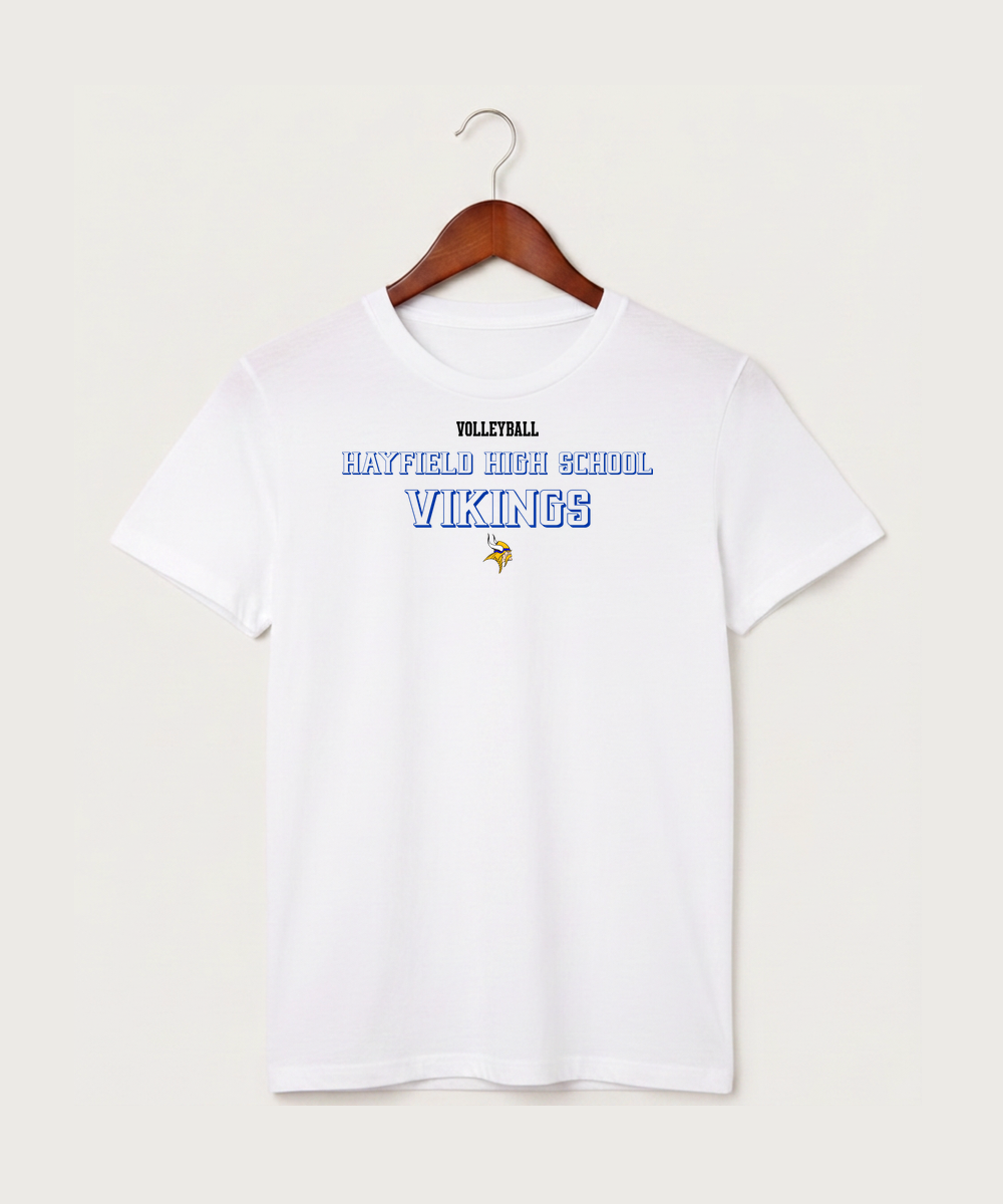 Hayfield High School Volleyball (Girls) - White T-Shirt - Full Front