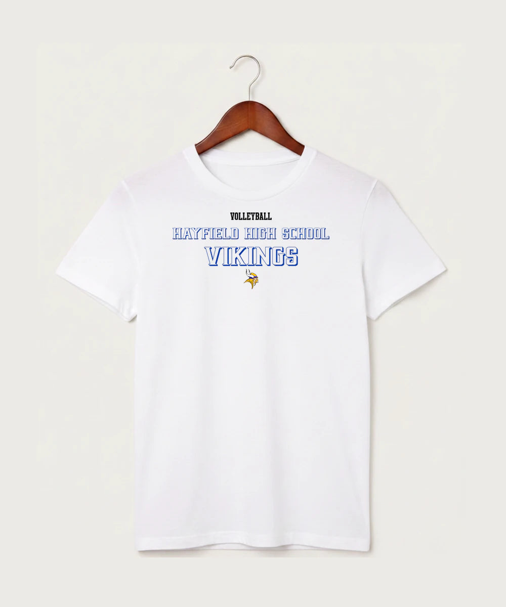 Hayfield High School Volleyball (Girls) - White T-Shirt - Full Front
