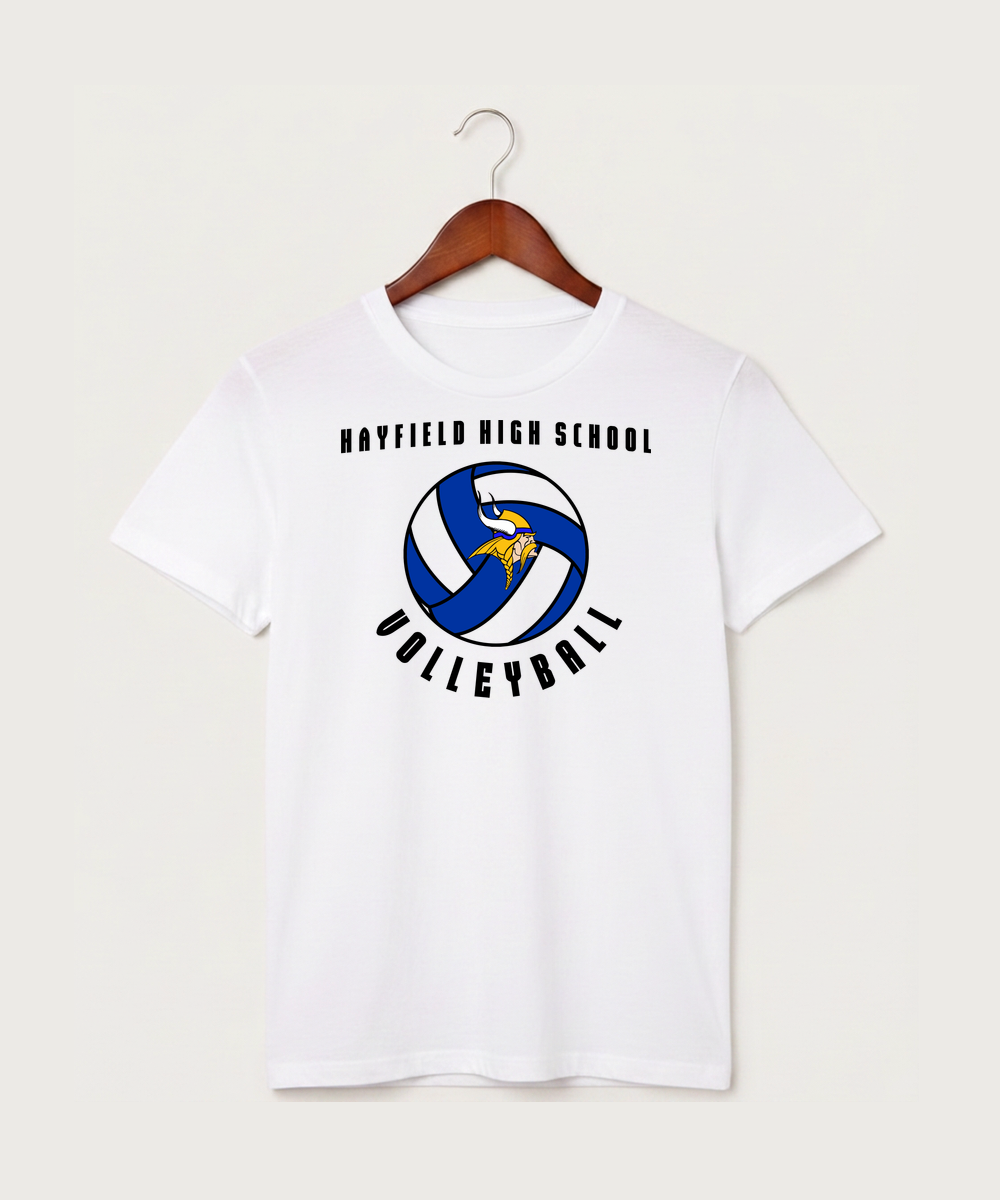 Hayfield High School Volleyball (Girls) - White T-Shirt - Full Front