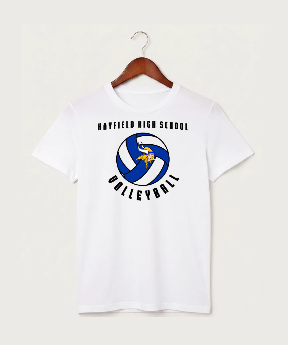 Hayfield High School Volleyball (Girls) - White T-Shirt - Full Front