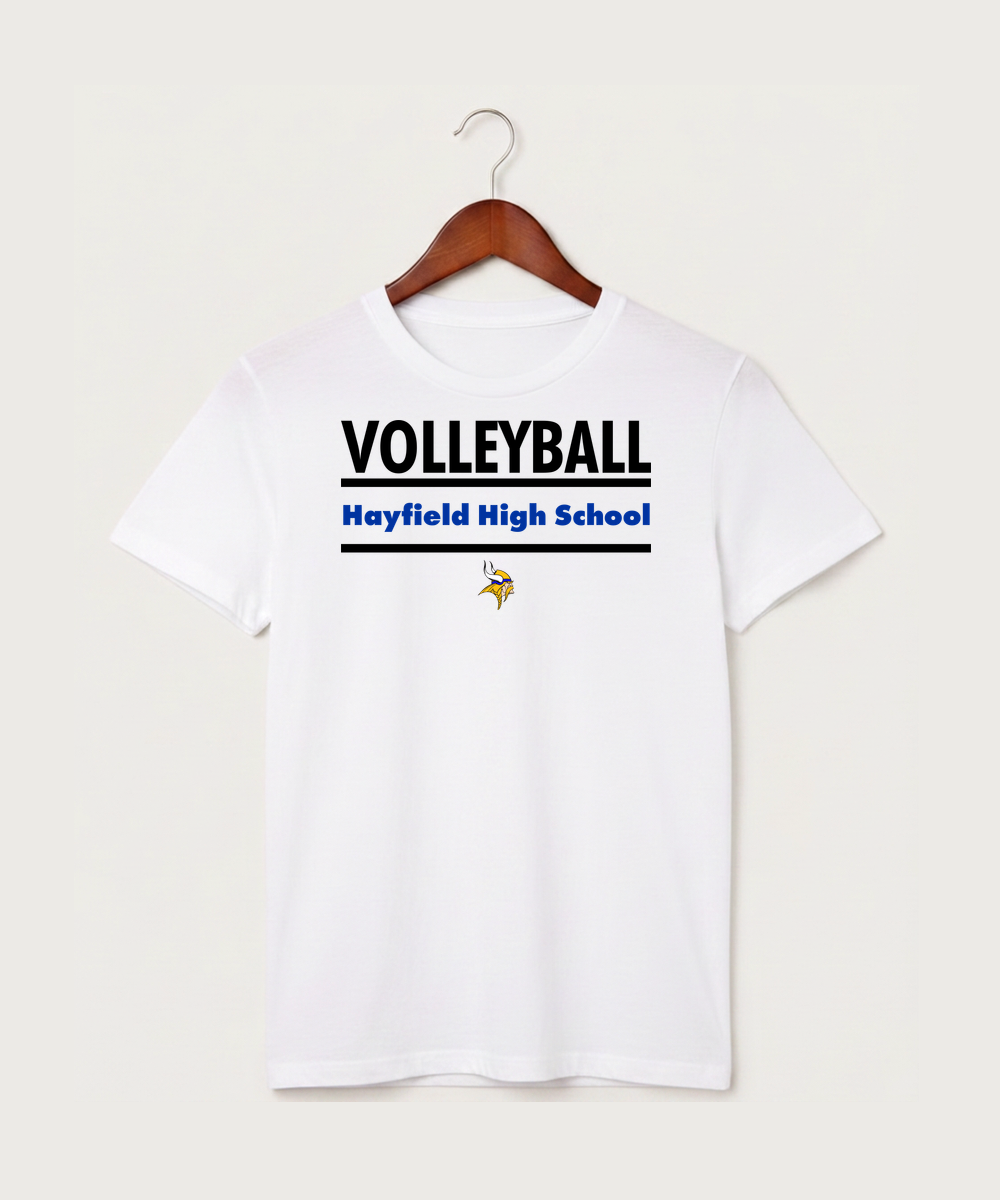 Hayfield High School Volleyball (Girls) - White T-Shirt - Full Front