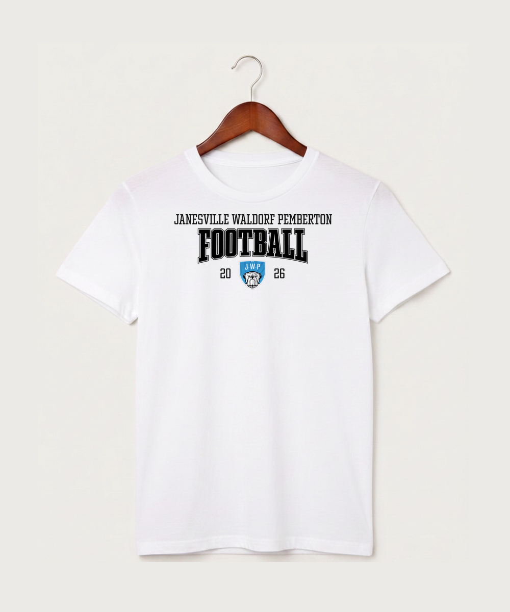 Janesville Waldorf Pemberton Football (Boys) - White T-Shirt - Full Front