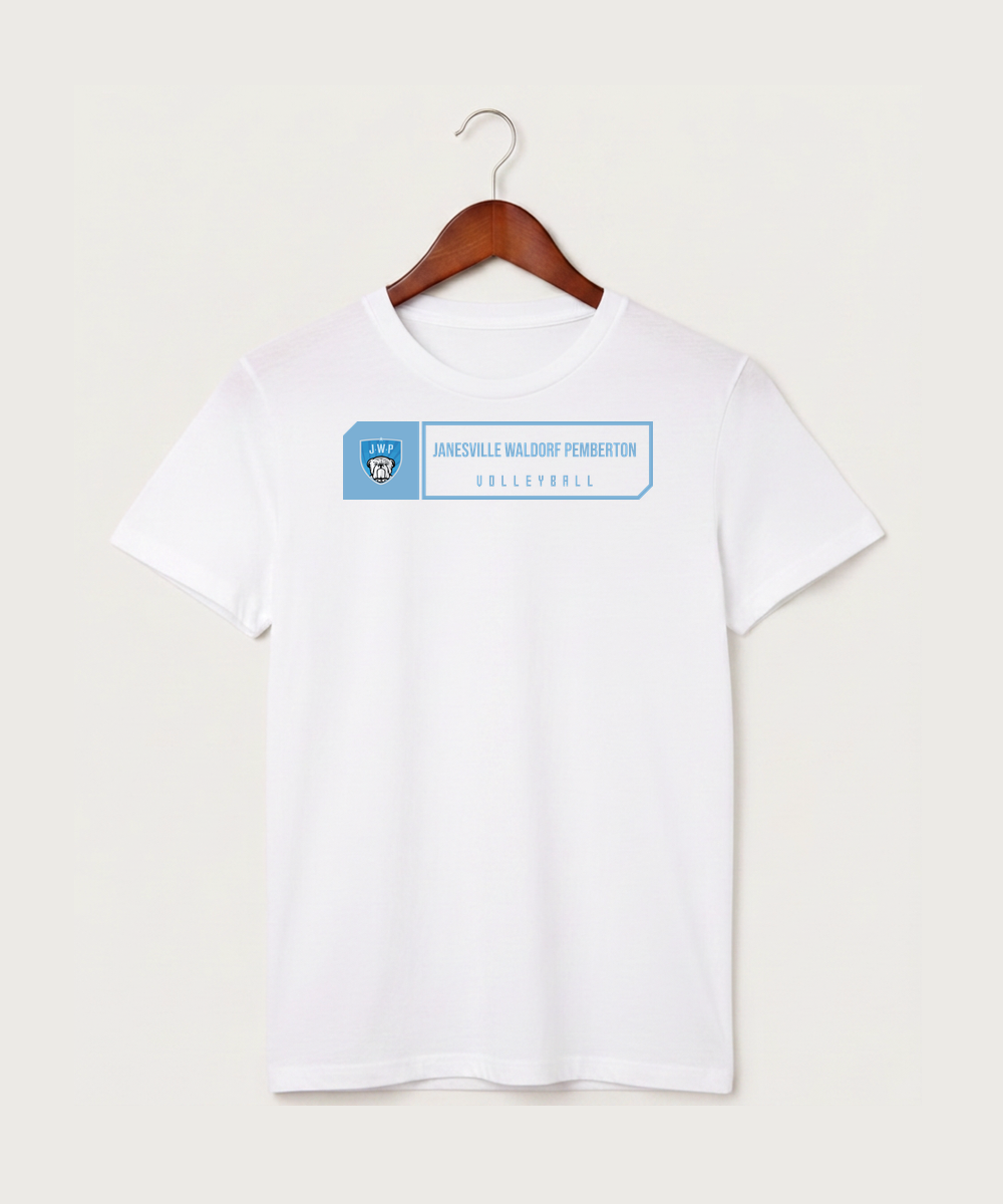 Janesville Waldorf Pemberton Volleyball (Girls) - White T-Shirt - Full Front