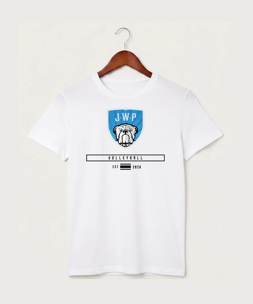 Janesville Waldorf Pemberton Volleyball (Girls) - White T-Shirt - Full Front