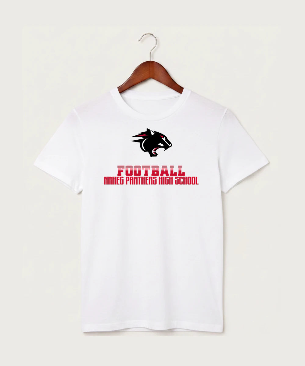 Nrheg Panthers High School Football (Boys) - White T-Shirt - Full Front