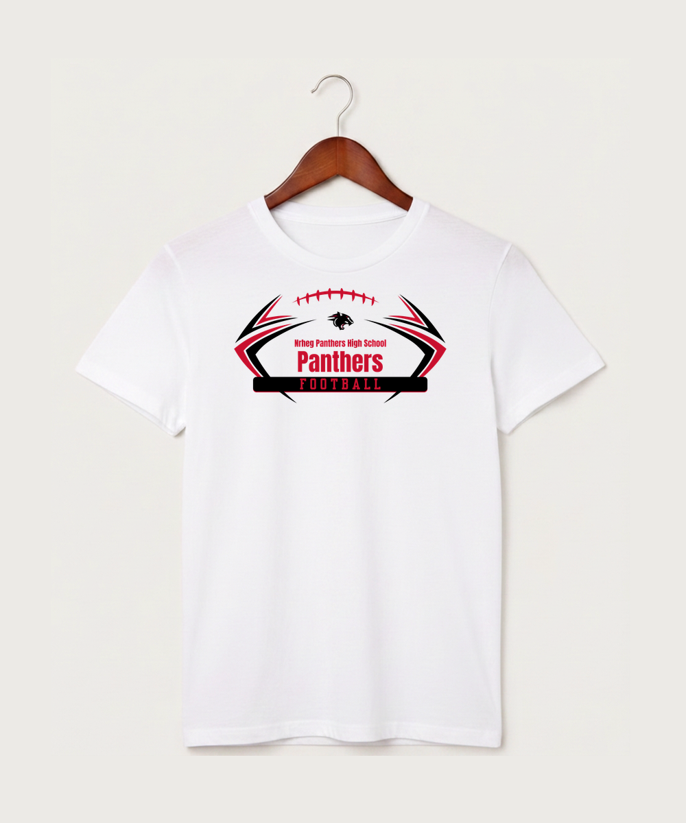 Nrheg Panthers High School Football (Boys) - White T-Shirt - Full Front