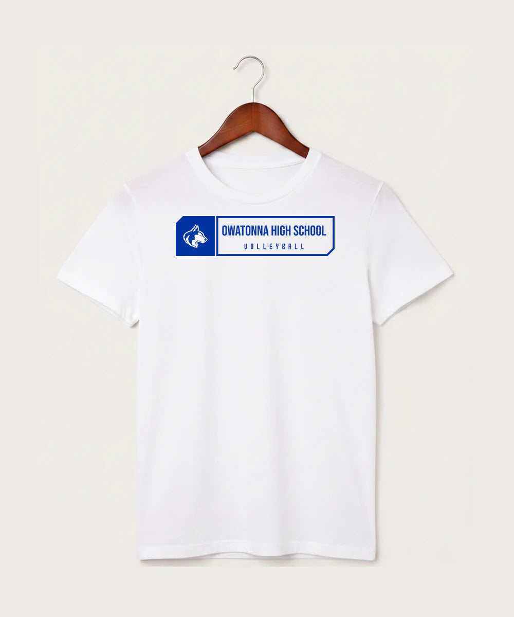 Owatonna High School Volleyball (Girls) - White T-Shirt - Full Front