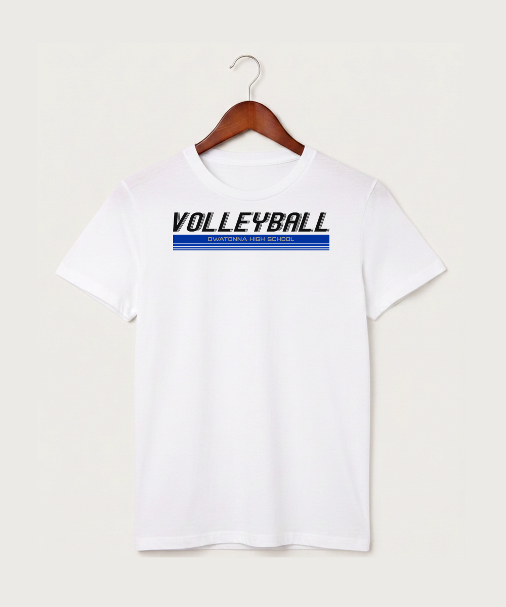 Owatonna High School Volleyball (Girls) - White T-Shirt - Full Front