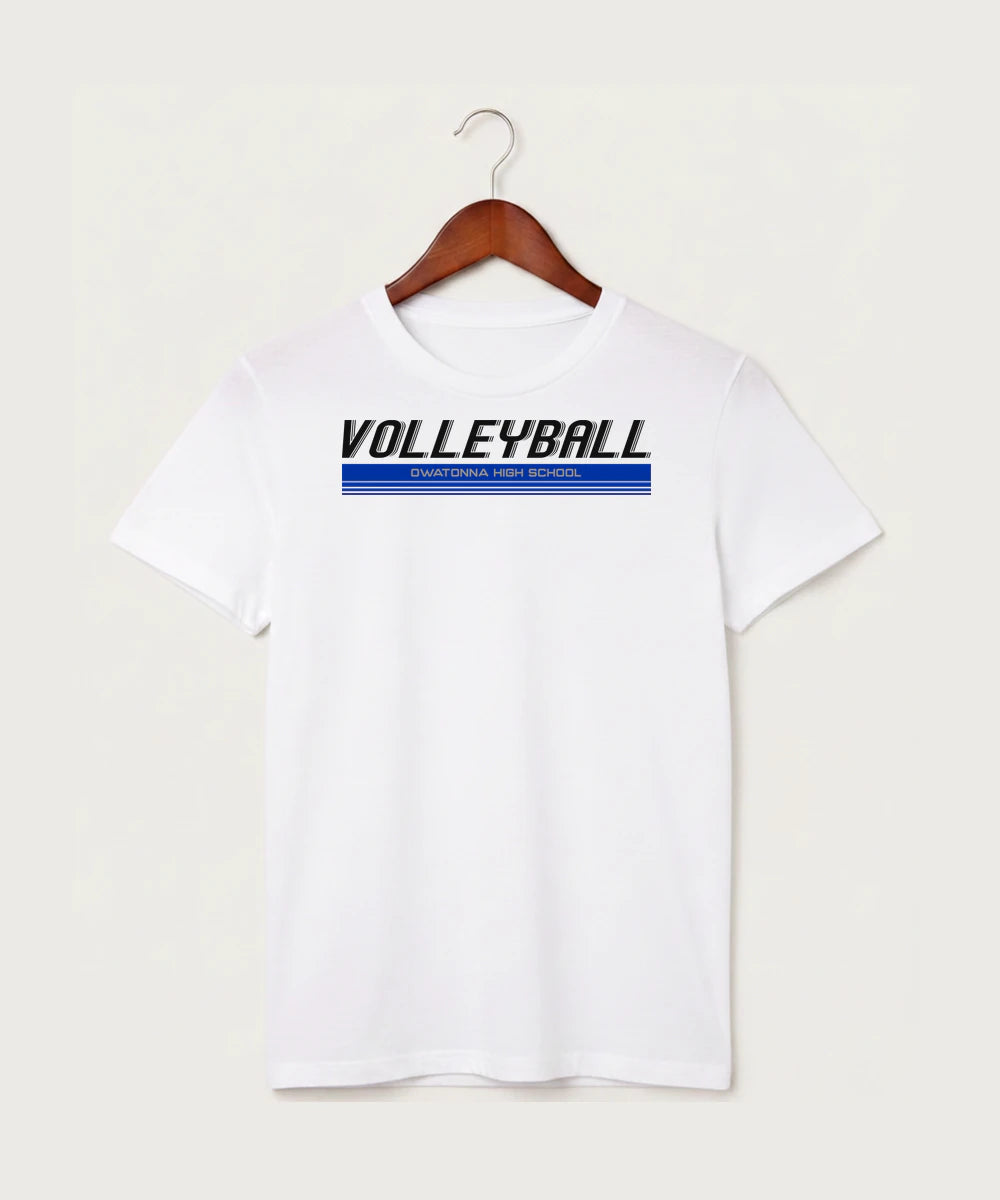 Owatonna High School Volleyball (Girls) - White T-Shirt - Full Front