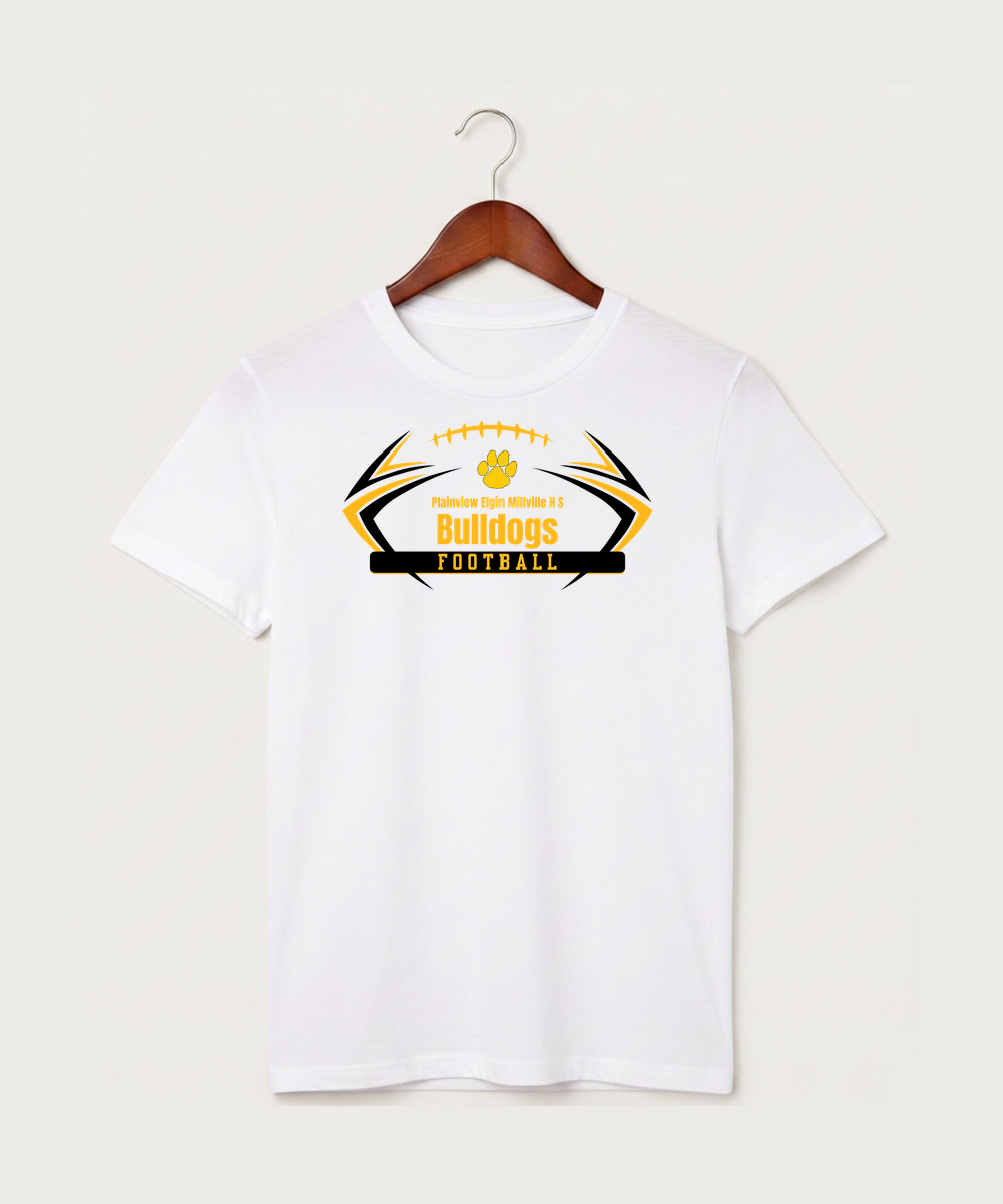 Plainview Elgin Millville H S Football (Boys) - White T-Shirt - Full Front